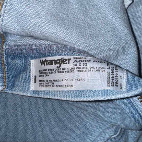 Wrangler Jeans Men 34 X 32 A002 - 4020 Light Denim Whitewash Cowboy Rodeo Style - Picture 8 of 12